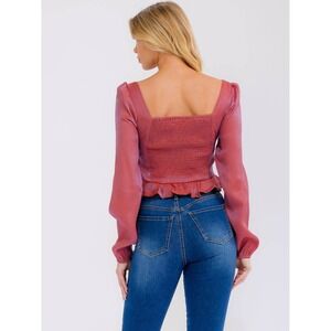 Peach Love California Corset Peplum Top